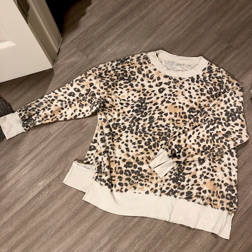 Aerie Oversized Leopard Print Pullover